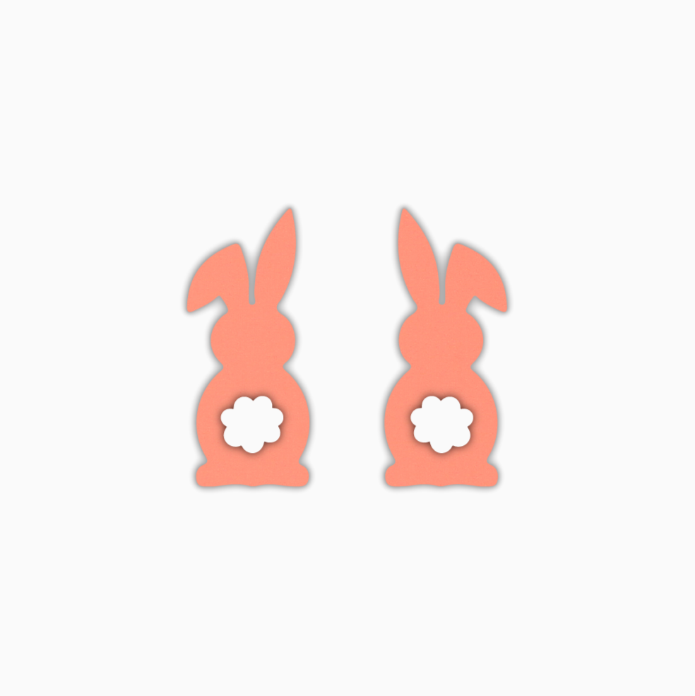 Easter Bunny, Easter Acrylic Shape - earring findings for jewellery making