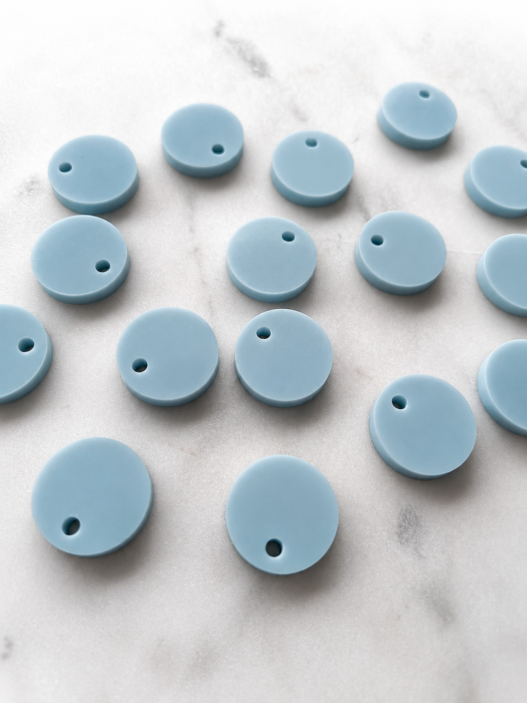 12.5mm or 15mm Eggshell Blue Circle Toppers/Studs