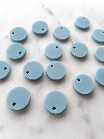 12.5mm or 15mm Eggshell Blue Circle Toppers/Studs