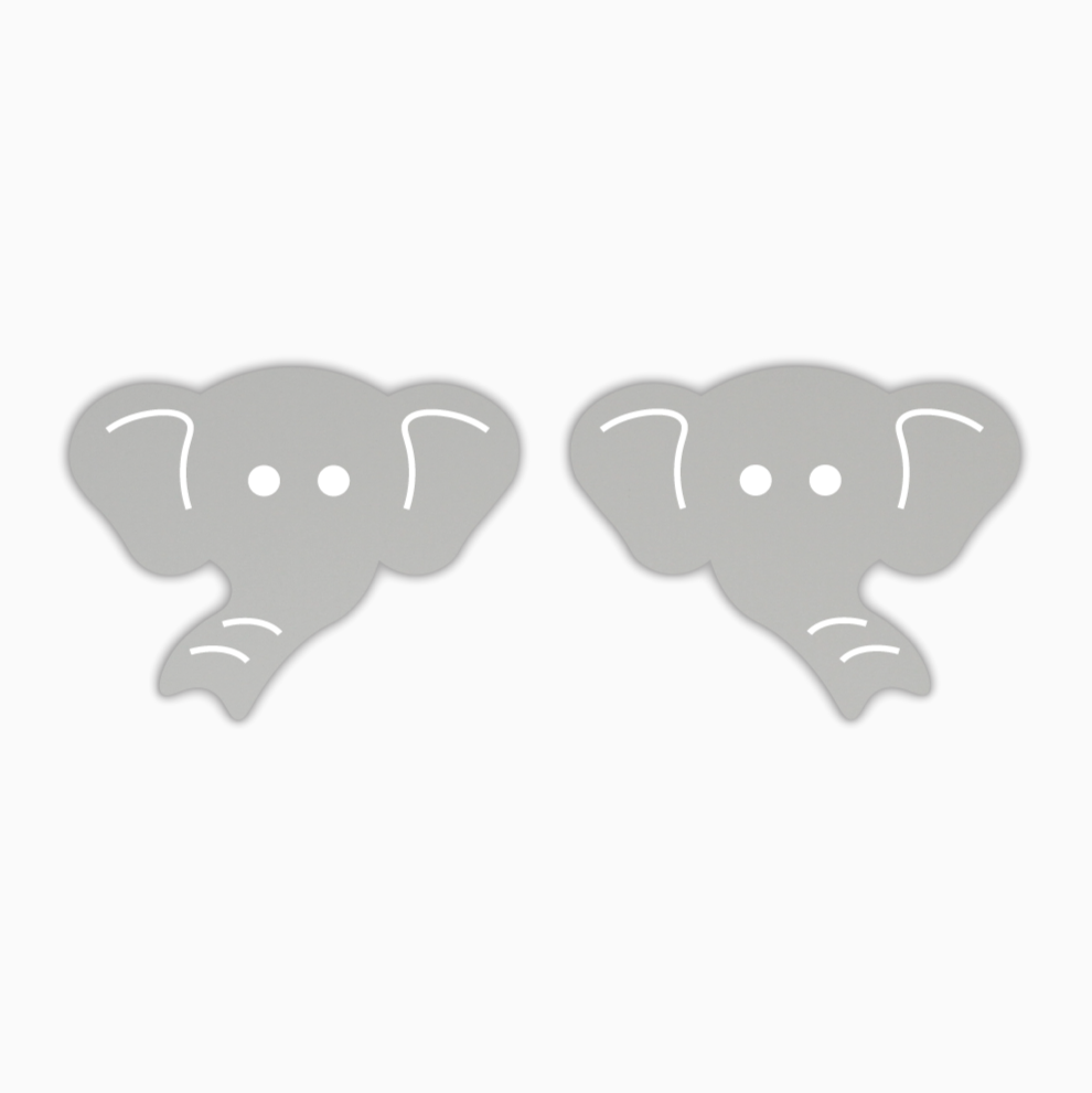 Elephant Studs, Animal Acrylic Shape - earring findings for jewellery making