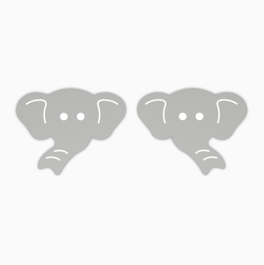 Elephant Studs, Animal Acrylic Shape - earring findings for jewellery making