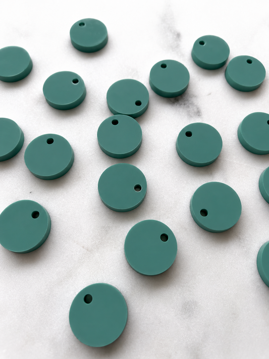 12.5mm or 15mm Emerald Circle Toppers/Studs