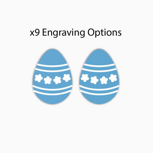 Engraved Easter Egg, Easter Acrylic Shape - earring findings for jewellery making