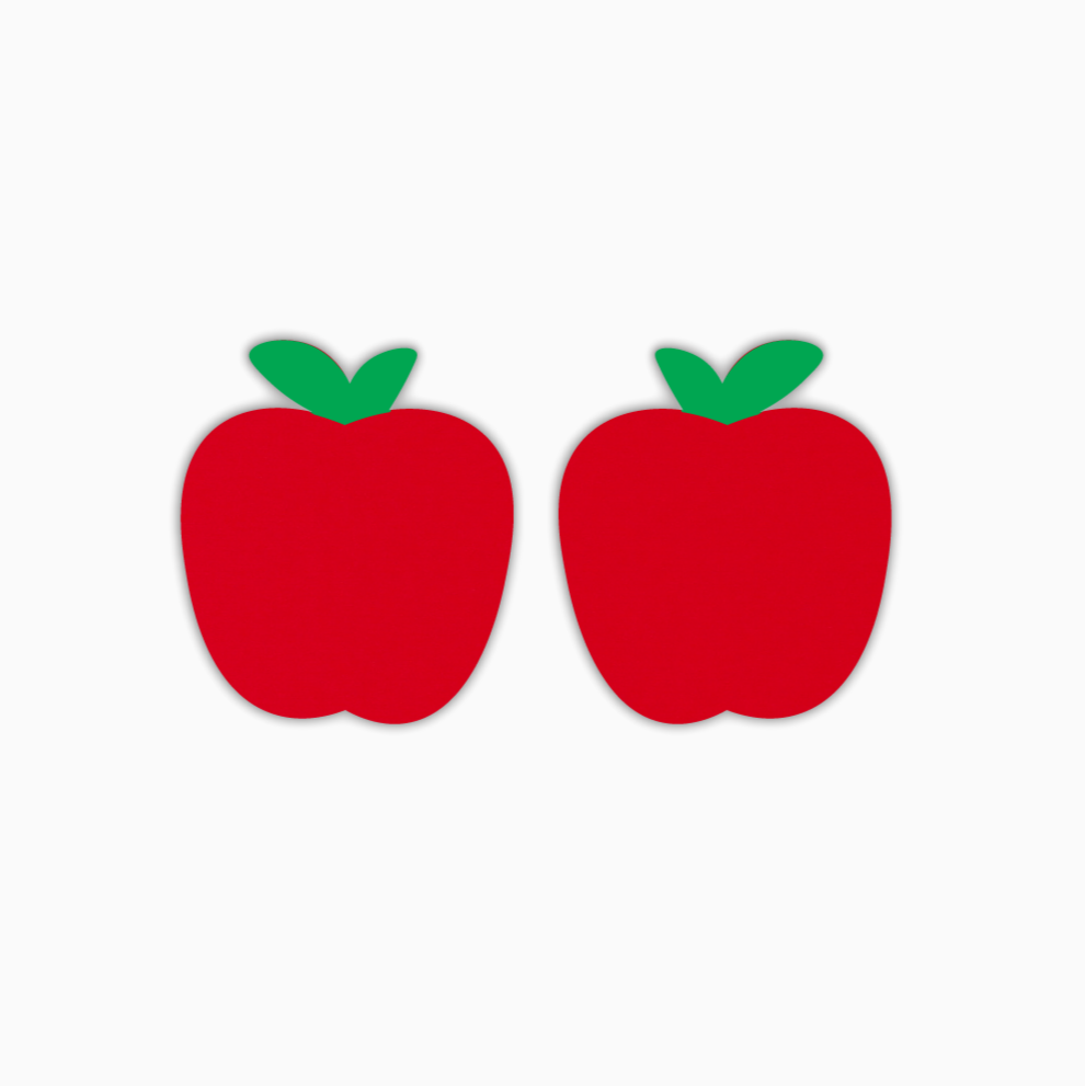 Apple With Engraved Leaf, Teacher Acrylic Shape - earring findings for jewellery making