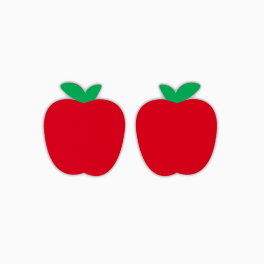 Apple With Engraved Leaf, Teacher Acrylic Shape - earring findings for jewellery making