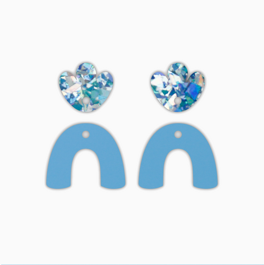 Floral & Arch Dangle, Acrylic Shape - earring findings for jewellery making
