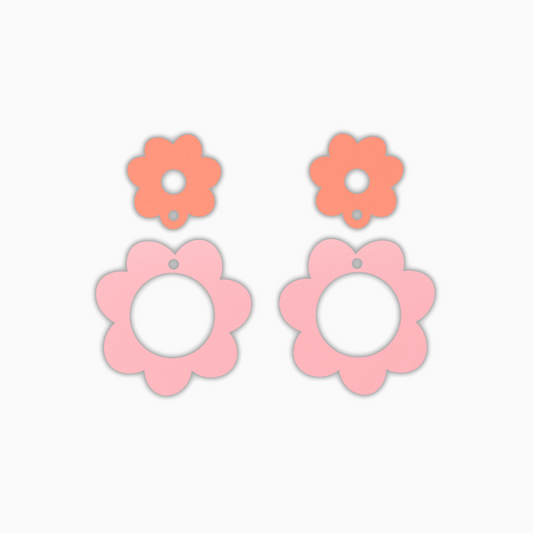 Flower Ring Dangle, Acrylic Shape - earring findings for jewellery making