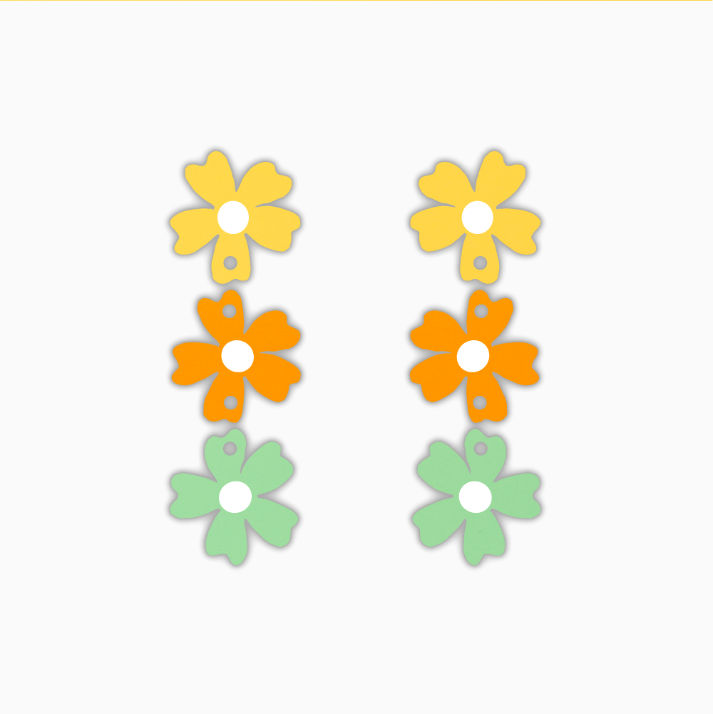 Organic Flower Totem Dangle, Acrylic Shape - earring findings for jewellery making
