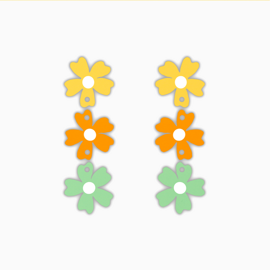 Organic Flower Totem Dangle, Acrylic Shape - earring findings for jewellery making