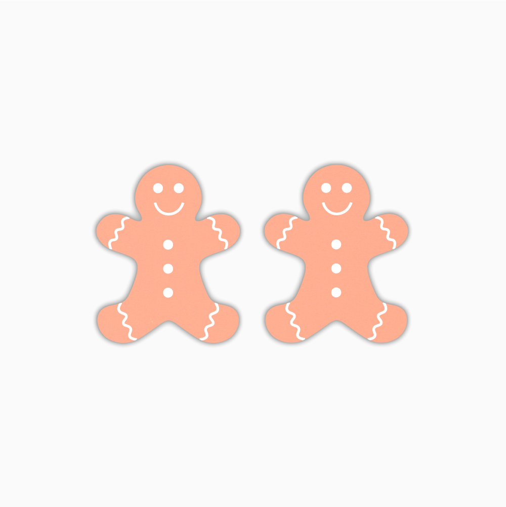 Gingerbread, Christmas Acrylic Shape - earring findings for jewellery making