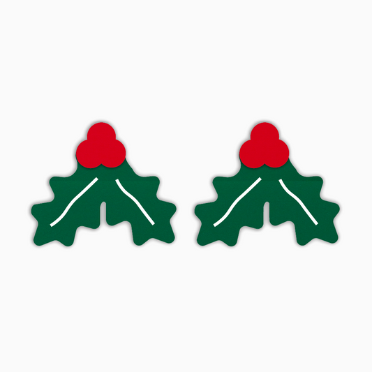 Holly, Christmas Acrylic Shape - earring findings for jewellery making
