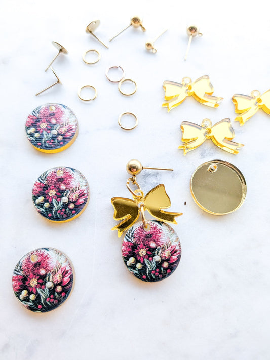 Australian Native Christmas Red & Gold Bauble Bow combo - 1pair (2pcs)