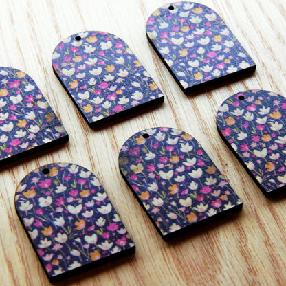 Wood - Arch Shape - 1 Hole -  Transparent print - Blossoming Days - 31