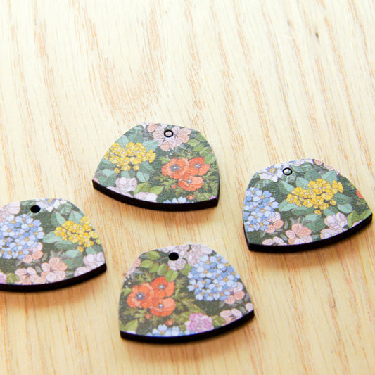 UV printed wood earring blanks - 3cm shield, Australiana - jewellery making