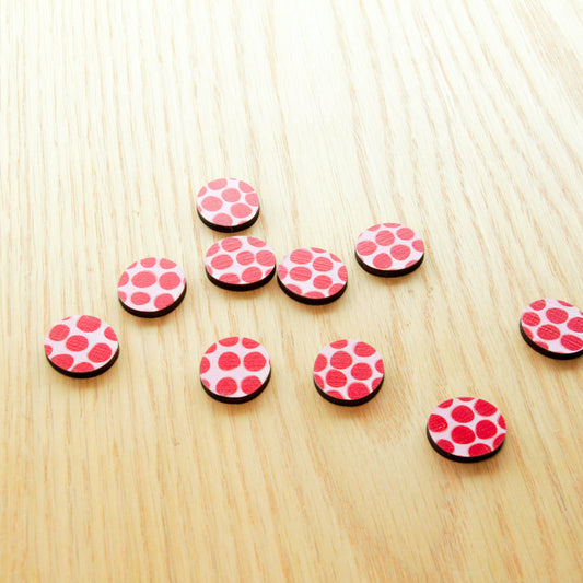 Wood - 20mm Irregular Circle- Studs - Abstract Art - 71