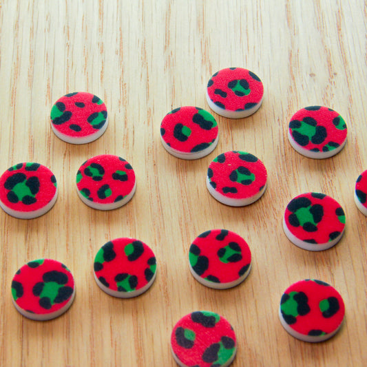 UV printed white acrylic earring studs - 15mm circle, Christmas - jewellery making