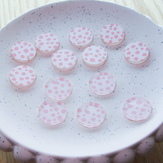 UV printed clear acrylic earring blanks - 2cm circle, Pastels - jewellery making