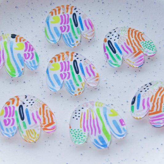 Clear Acrylic - Boho Flower - 3x3cm - 1 Hole - Colourful Play - 09