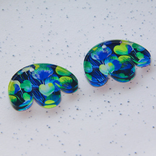 Clear Acrylic - Boho Flower 2- 3x2.5cm - 1 Hole - Summer Nights - 19