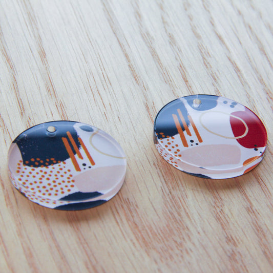 Clear Acrylic - 3cm - Circle - 1 Hole - Abstract Art - 48