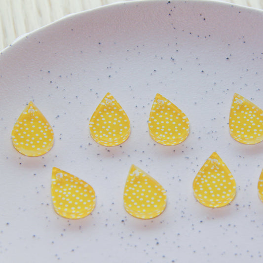 UV printed clear acrylic earring blanks - 2cm teardrop, Sunflower - jewellery making