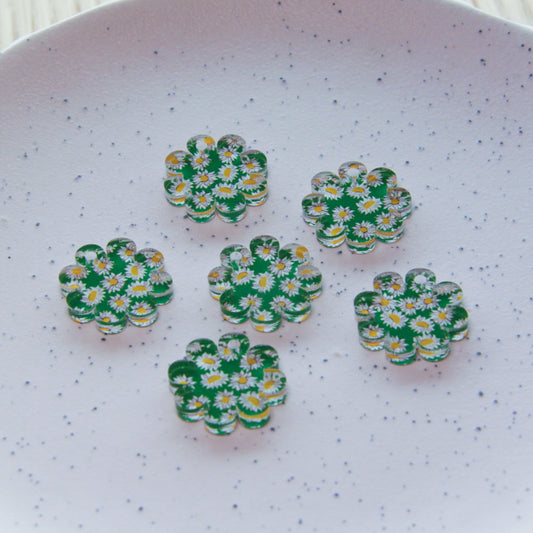 UV printed clear acrylic earring blanks - 2cm flower, Sunflower - jewellery making