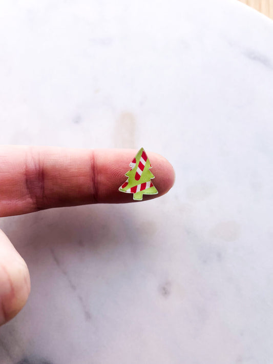 Clear Acrylic - 1.5cm Christmas Tree - Studs - Christmas - 318