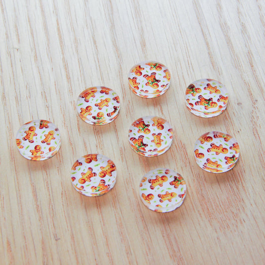 UV printed clear acrylic earring studs - 1.5cm circle, Christmas - jewellery making