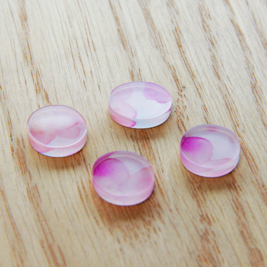 UV printed clear acrylic earring studs - 1.5cm irregular circle, Watercolour - jewellery making