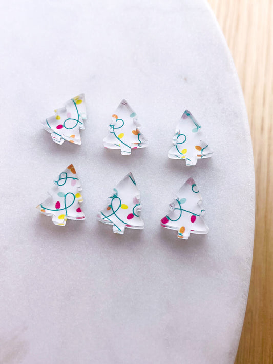Clear Acrylic - 1.5cm Christmas Tree - Studs - Christmas - 51