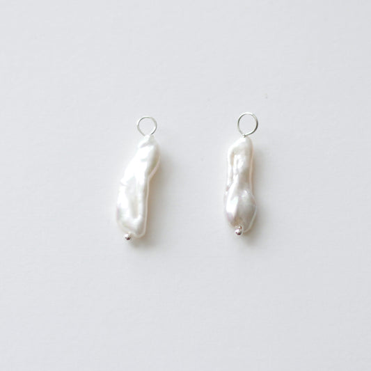 Freshwater 20-23mm Long Pearls with Silver Loop - 6 pieces