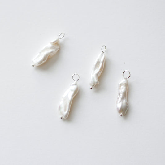 Freshwater 20-23mm Long Pearls with Silver Loop - jewellery making supplies