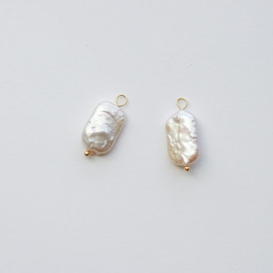 Freshwater 18-19mm Rounded Rectangle Pearls with Gold Loop - 6 pieces