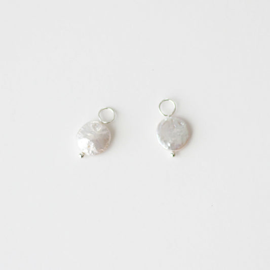 Freshwater 10-11mm Irregular Coin Pearls with Silver Loop - 6 pieces