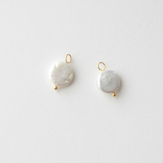 Freshwater 10-11mm Irregular Coin Pearls with Gold Loop - 6 pieces