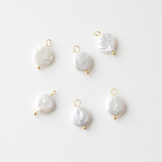 Freshwater 10-11mm Irregular Coin Pearls with Gold Loop - jewellery making supplies