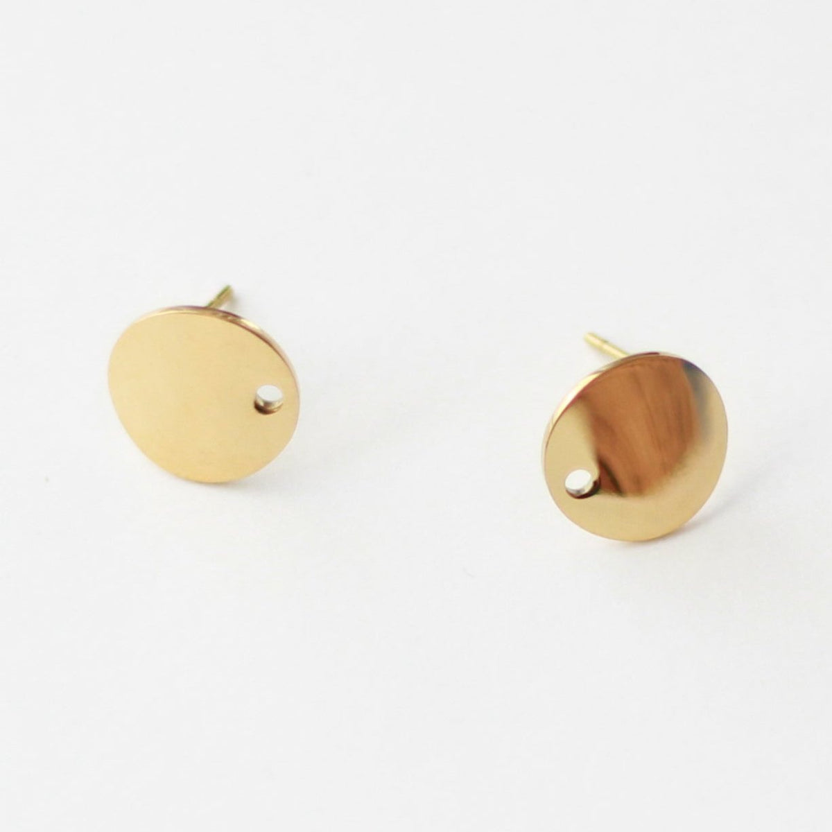 12mm Gold Organic Wavy Circle Stainless Steel (304) Decorative Earring Posts