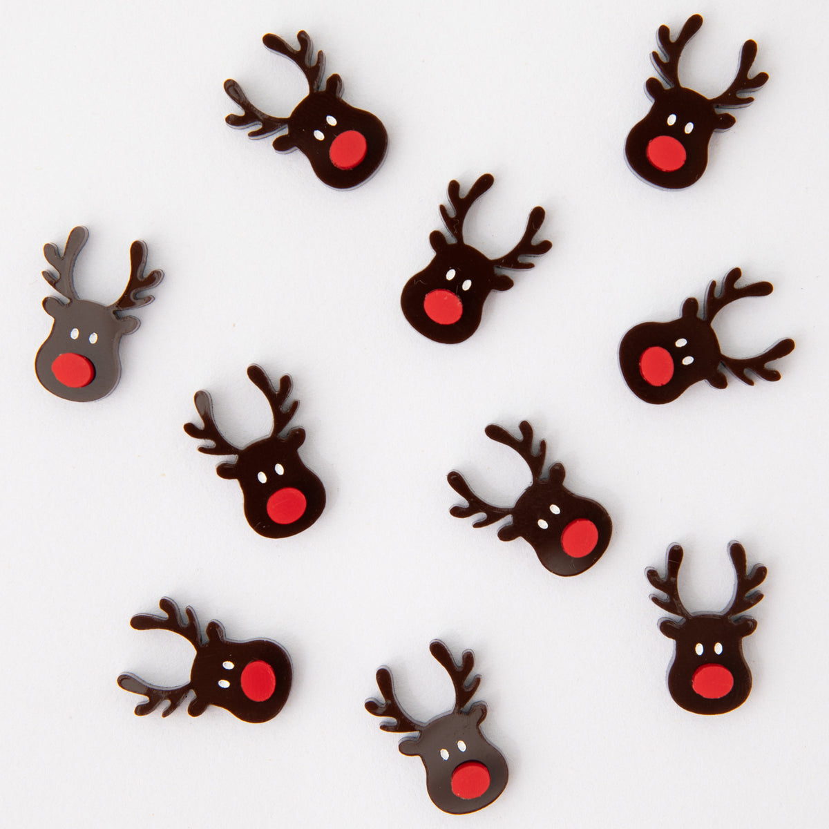 Rudolph The Red Nose Reindeer - 25mm dangles or Studs - Christmas Acrylic Shape - 1 pair
