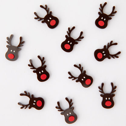 Rudolph The Red Nose Reindeer - 25mm dangles or Studs - Christmas Acrylic Shape - 1 pair