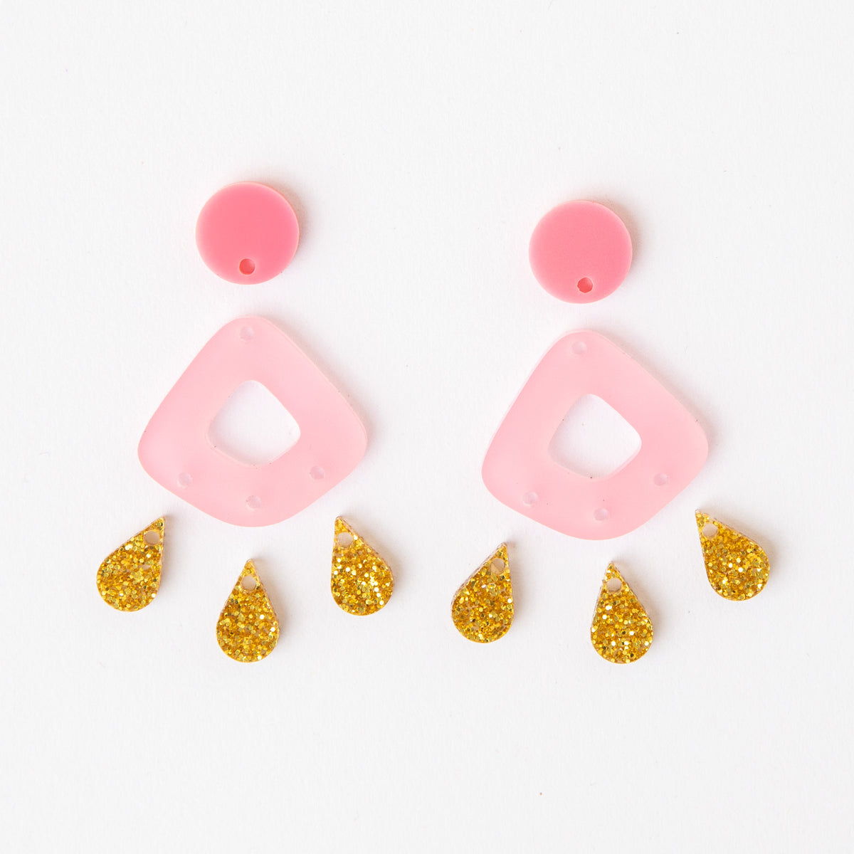Acrylic Shape - Diamond Drop Dangles [1 pair]