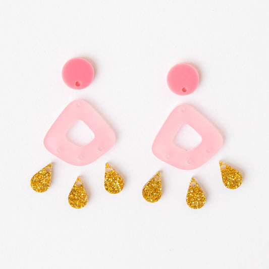 Acrylic Shape - Diamond Drop Dangles [1 pair]