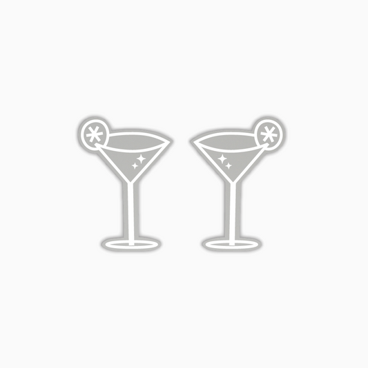 Martini, Engraved Acrylic Shape - earring findings for jewellery making