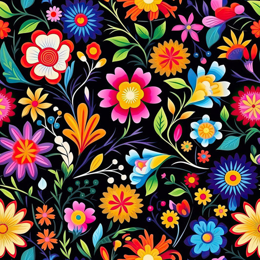 Pattern for printing on leather, acrylic, wood or cork for earring blanks or earring supplies in pattern style - Pattern -  Mexican Floral - 02