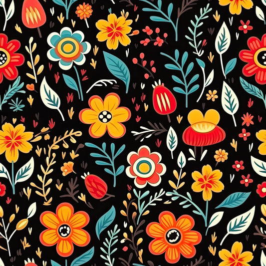 Pattern for printing on leather, acrylic, wood or cork for earring blanks or earring supplies in pattern style - Pattern -  Mexican Floral - 05