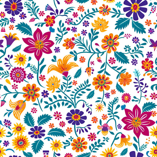 Pattern for printing on leather, acrylic, wood or cork for earring blanks or earring supplies in pattern style - Pattern -  Mexican Floral - 12