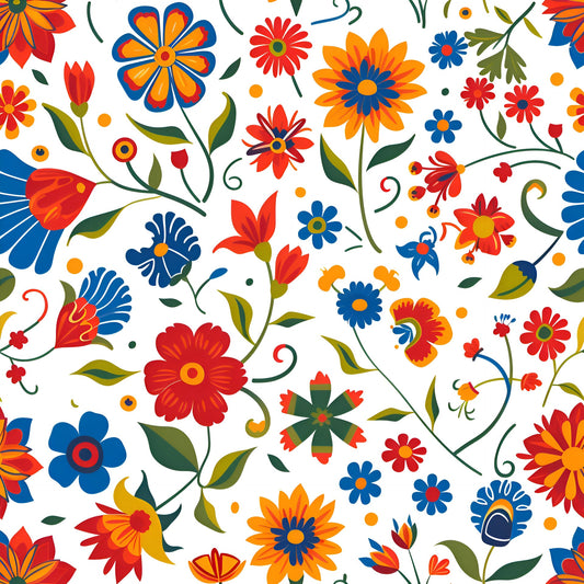 Pattern for printing on leather, acrylic, wood or cork for earring blanks or earring supplies in pattern style - Pattern -  Mexican Floral - 13