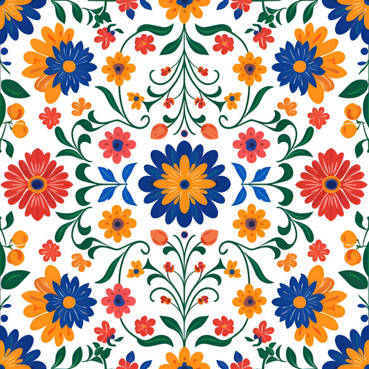 Pattern for printing on leather, acrylic, wood or cork for earring blanks or earring supplies in pattern style - Pattern -  Mexican Floral - 14