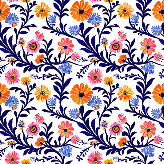 Pattern for printing on leather, acrylic, wood or cork for earring blanks or earring supplies in pattern style - Pattern -  Mexican Floral - 15