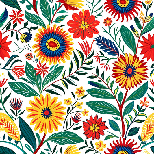 Pattern for printing on leather, acrylic, wood or cork for earring blanks or earring supplies in pattern style - Pattern -  Mexican Floral - 16