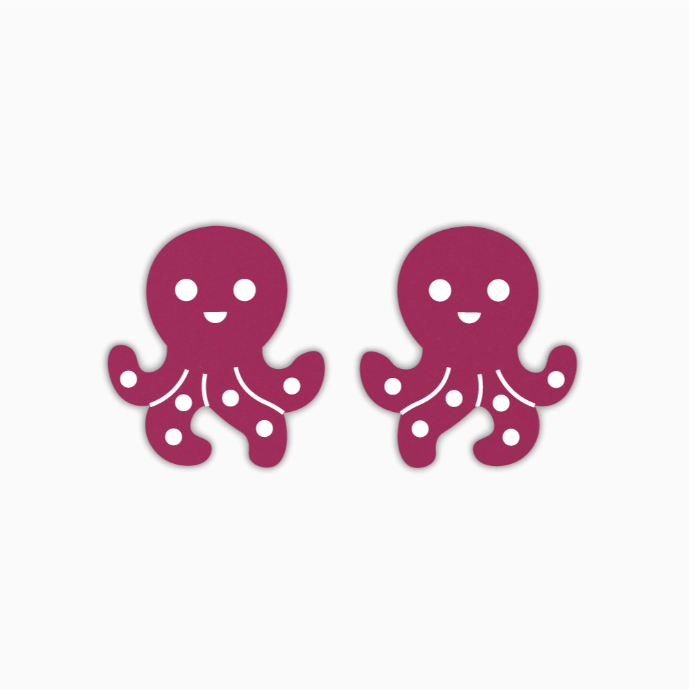 Octopus Studs, Animal Acrylic Shape - earring findings for jewellery making